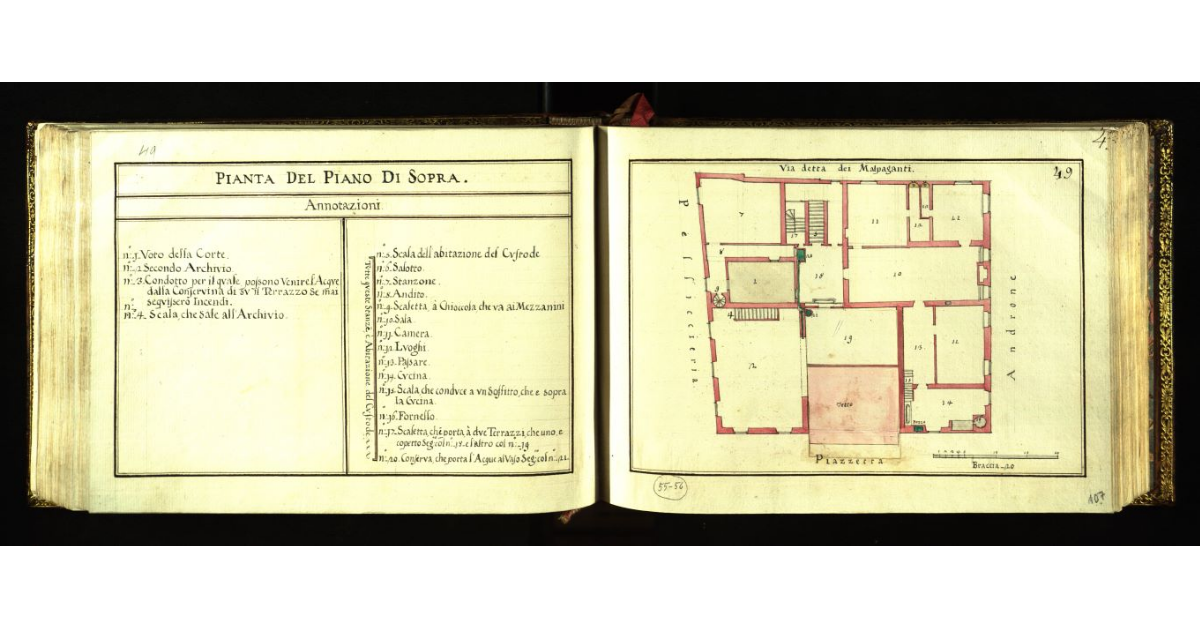 Pianta del piano di sopra [dell'Ufizio del Monte di Pietà]