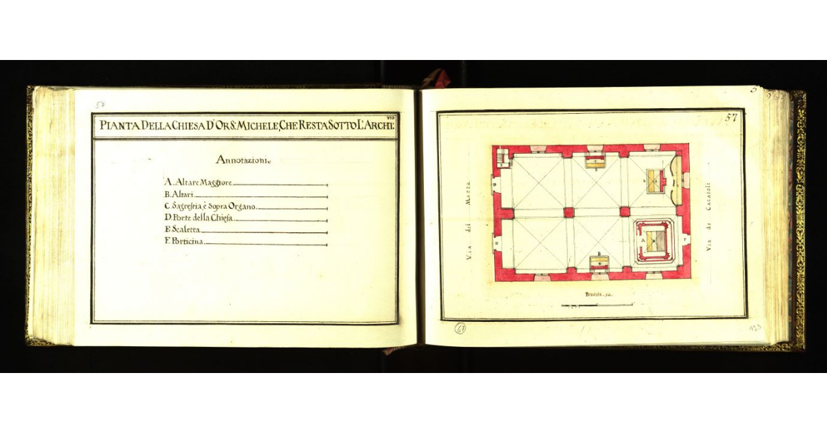 Pianta della Chiesa d'Or S. Michele, che resta sotto l'archivio