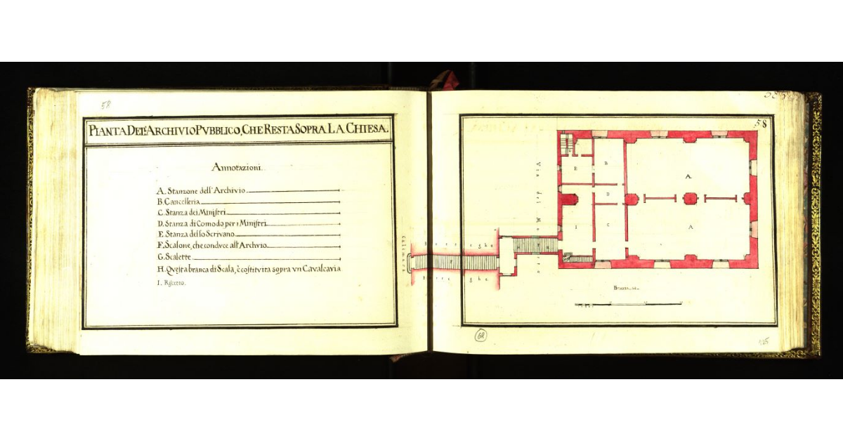 Pianta dell’Archivio pubblico, che resta sopra la chiesa [di Orsanmichele]