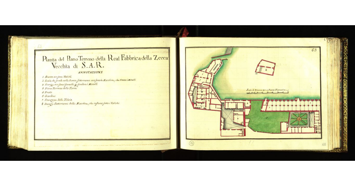 Pianta del piano terreno della Real Fabbrica della Zecca Vecchia di S.A.R