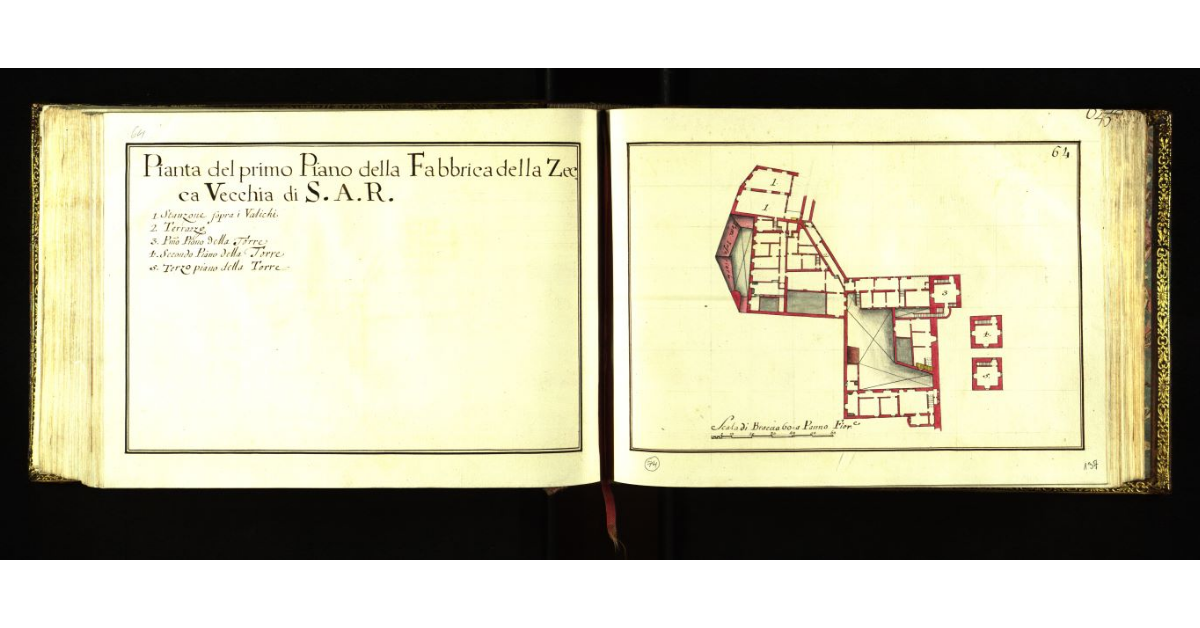 Pianta del primo piano della Fabbrica della Zecca Vecchia di S.A.R