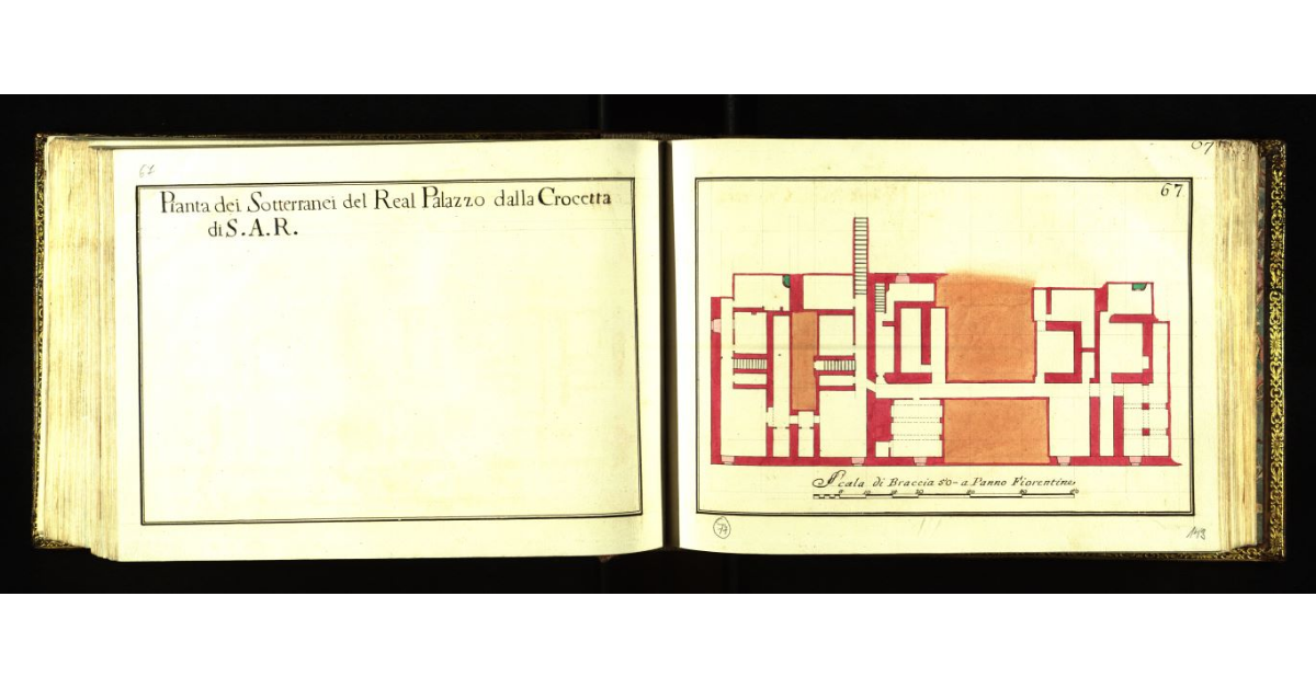 Pianta dei sotterranei del Real Palazzo dalla Crocetta di S.A.R