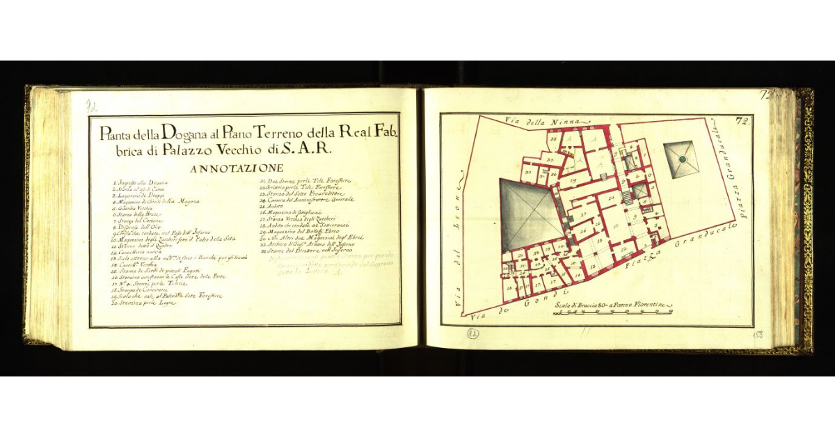 Pianta della Dogana al piano terreno della real Fabbrica di Palazzo Vecchio di S.A.R