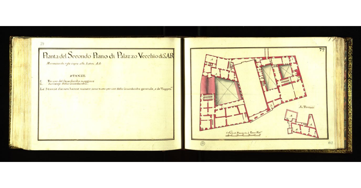 Pianta del secondo piano di Palazzo Vecchio di S.A.R