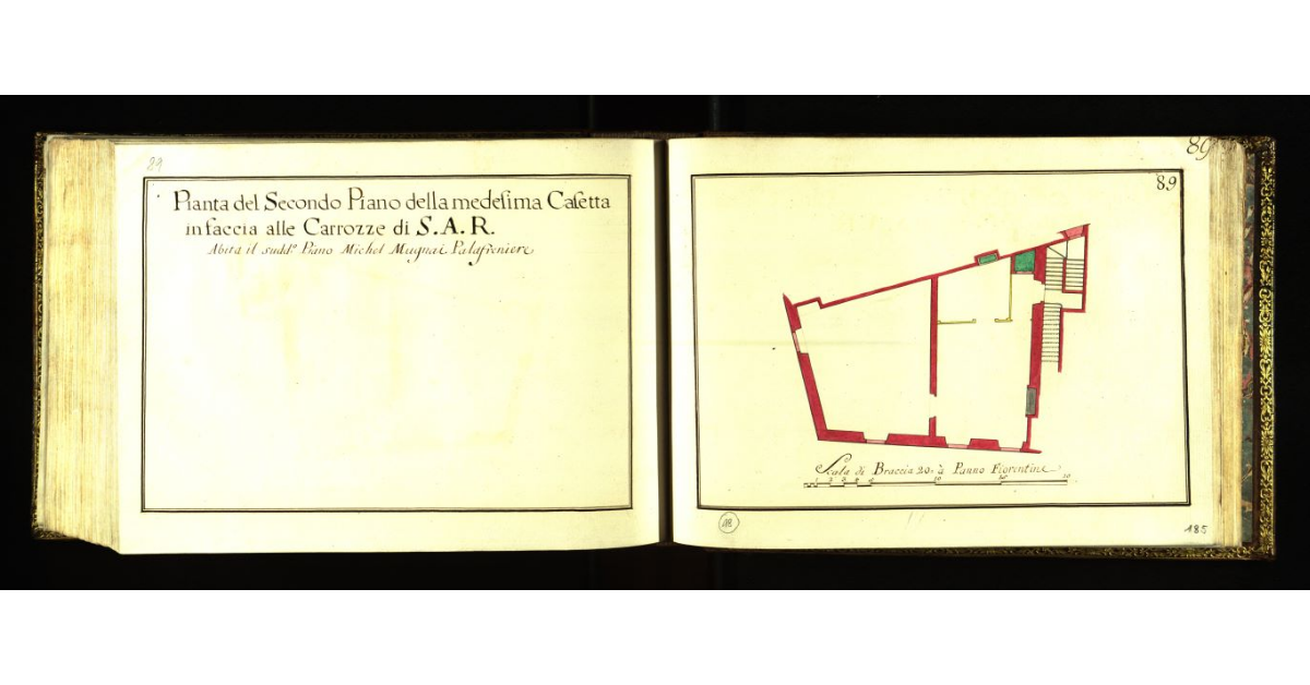 Pianta del secondo piano della medesima Casetta in faccia alle Carrozze di S.A.R