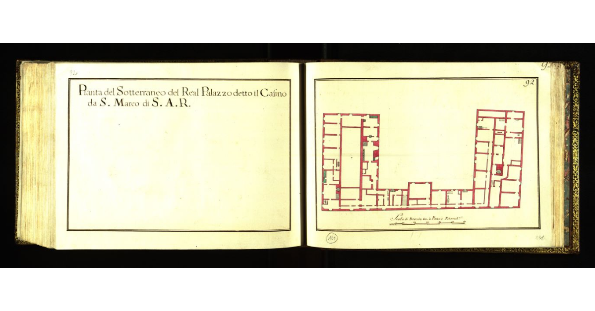 Pianta del sotterraneo del Real palazzo detto il Casino di San Marco di S.A.R