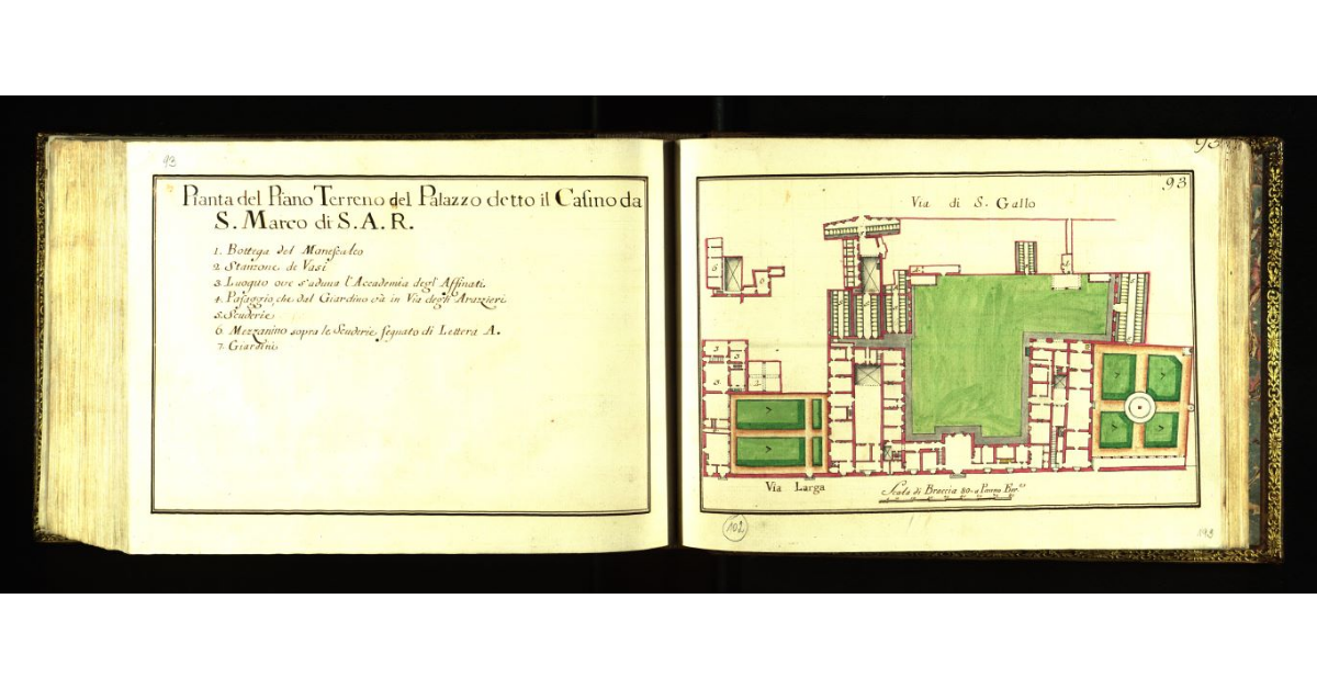 Pianta del piano terreno del Palazzo detto il Casino da San Marco di S.A.R