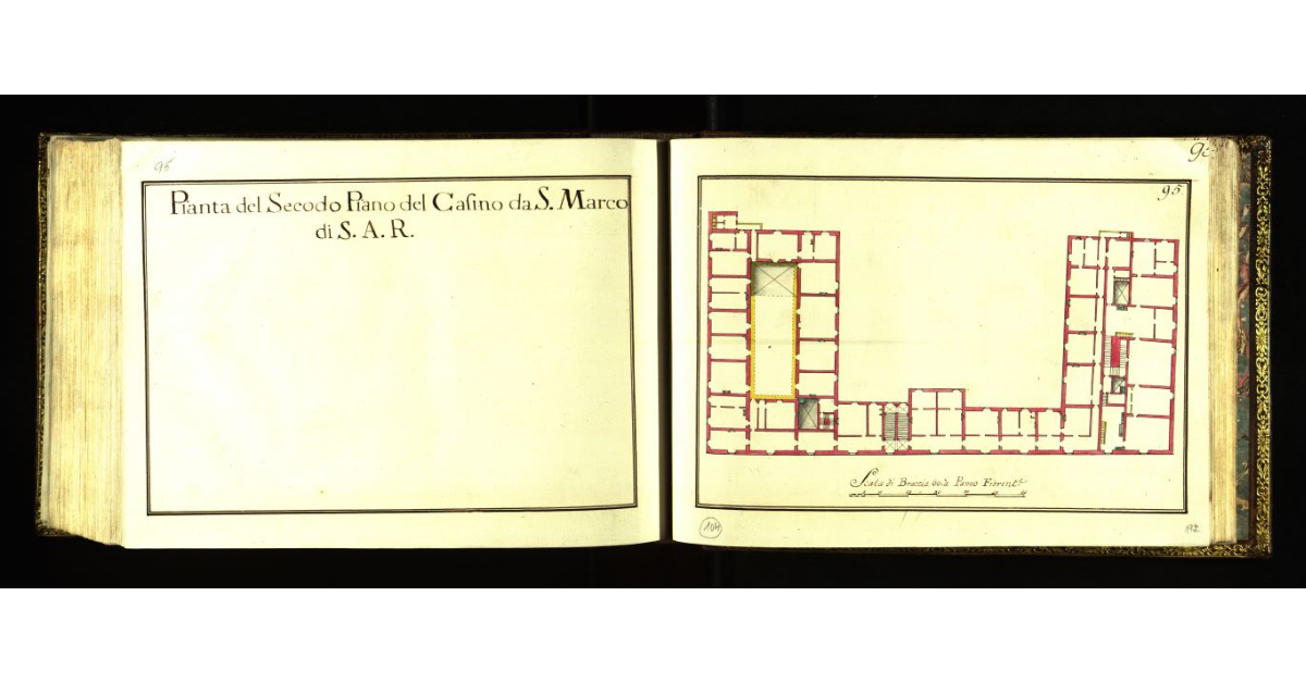 Pianta del secondo piano del Casino da San Marco di S.A.R