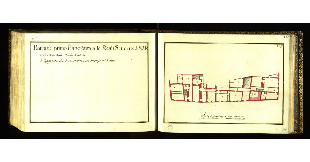 Pianta del primo piano sopra le Reali Scuderie di S.A.R