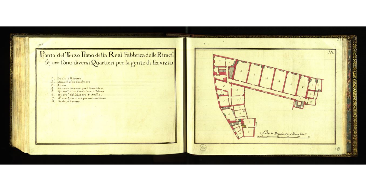Pianta del terzo piano della Real Fabbrica delle Rimesse ove sono diversi quartieri per la gente di servizio