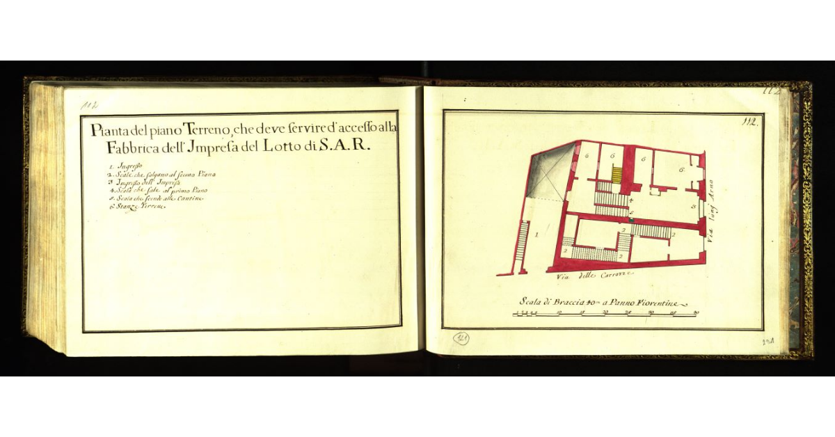 Pianta del piano terreno che deve servire d’accesso alla Fabbrica dell'Impresa del Lotto di S.A.R