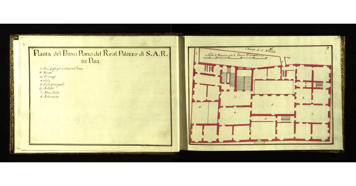 Pianta del primo piano del Real Palazzo di S.A.R. in Pisa