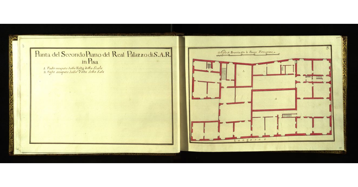 Pianta del secondo piano del Real Palazzo di S.A.R. in Pisa