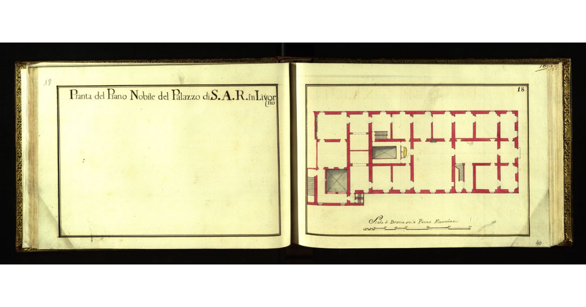 Pianta del piano nobile del Palazzo di S.A.R. in Livorno