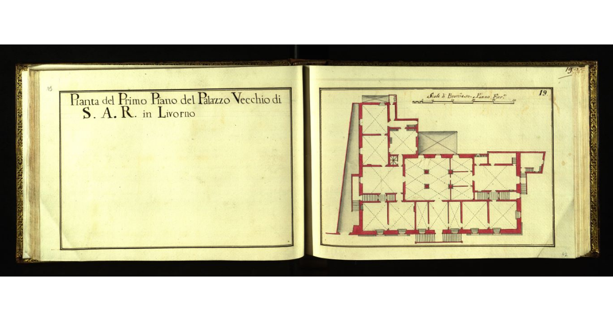 Pianta del primo piano del Palazzo Vecchio di S.A.R. in Livorno