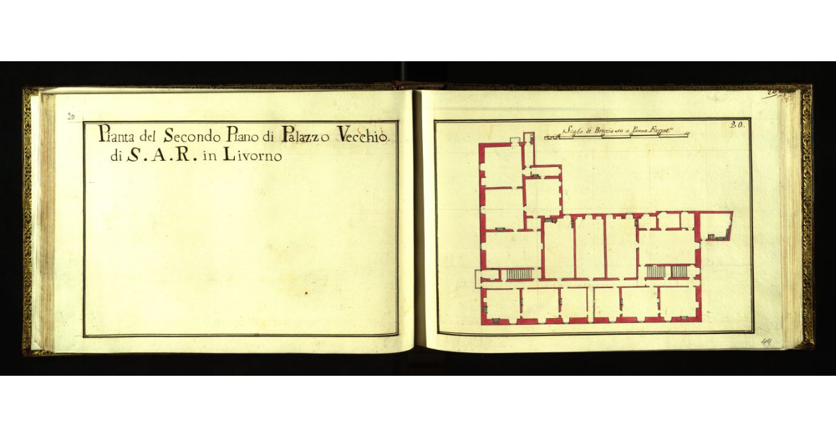 Pianta del secondo piano del Palazzo Vecchio di S.A.R. in Livorno