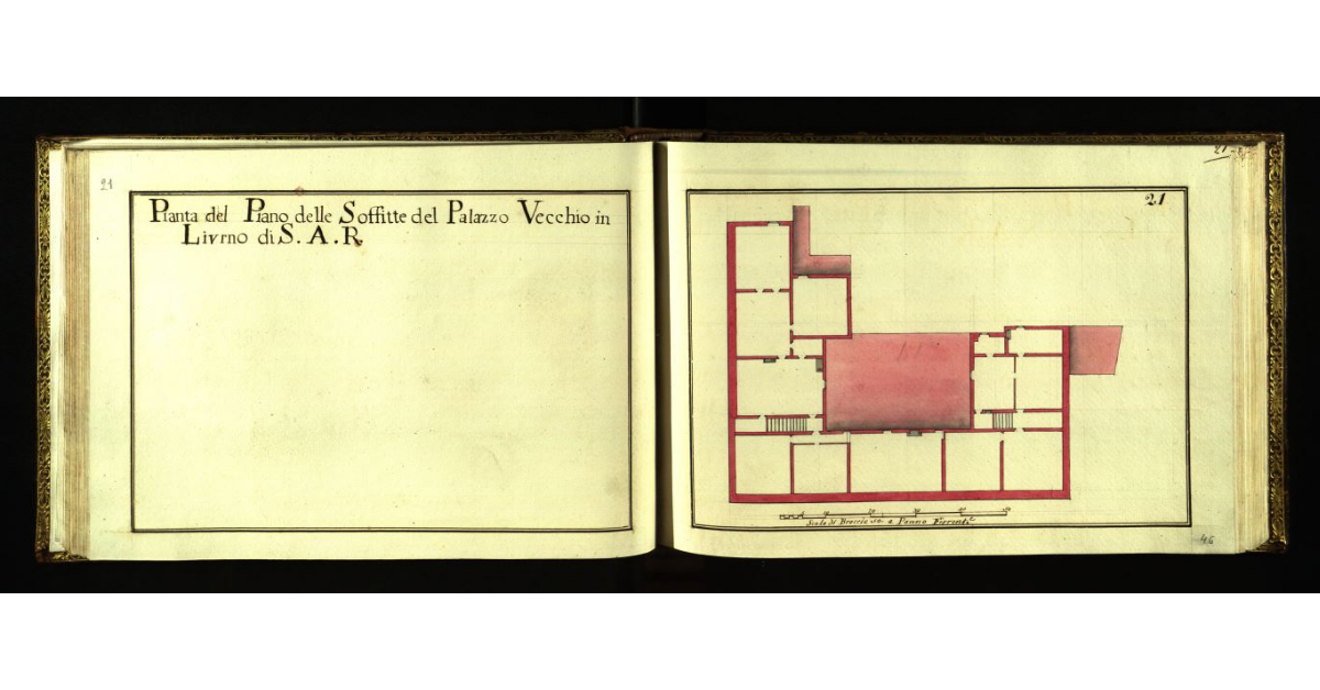 Pianta del piano delle soffitte del Palazzo Vecchio di S.A.R. in Livorno