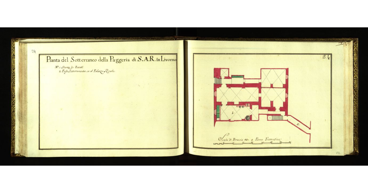 Pianta del sotterraneo della Paggeria di S.A.R. in Livorno