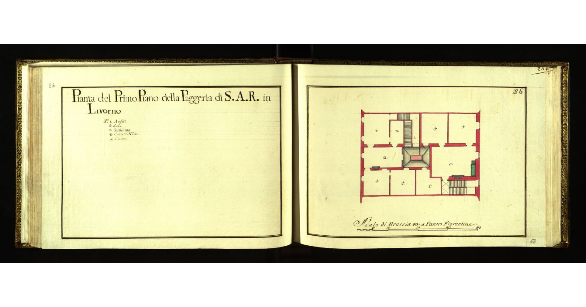 Pianta del primo piano della Paggeria di S.A.R. in Livorno