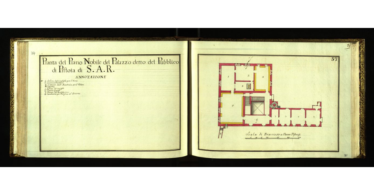 Pianta del piano nobile del Palazzo detto del Pubblico di Pistoia di S.A.R