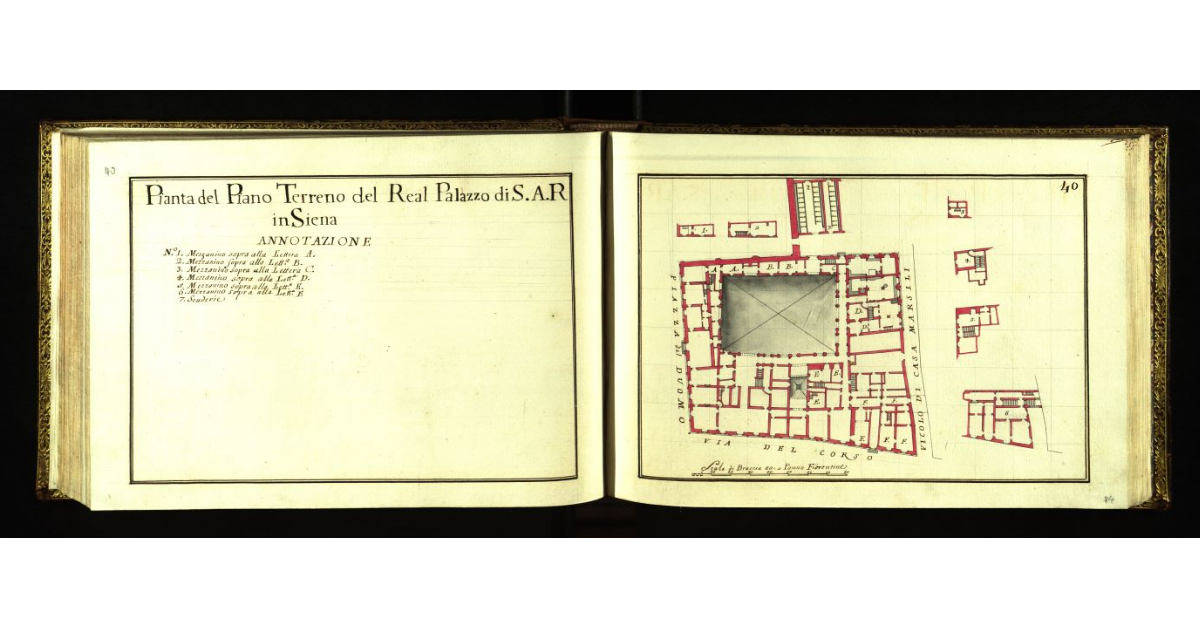 Pianta del piano terreno del Real Palazzo di S.A.R. in Siena