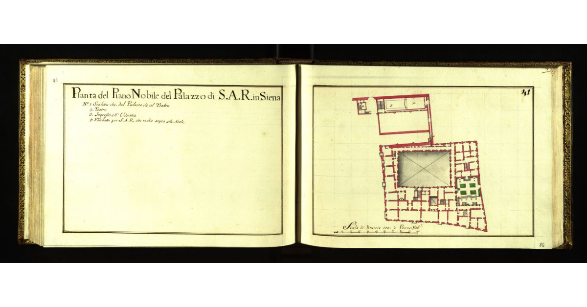 Pianta del piano nobile del Palazzo di S.A.R. in Siena