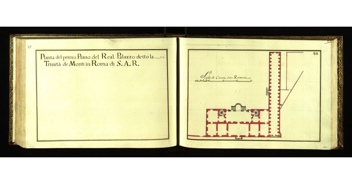 Pianta del primo piano del Real Palazzo detto la Trinità de Monti in Roma di S.A.R