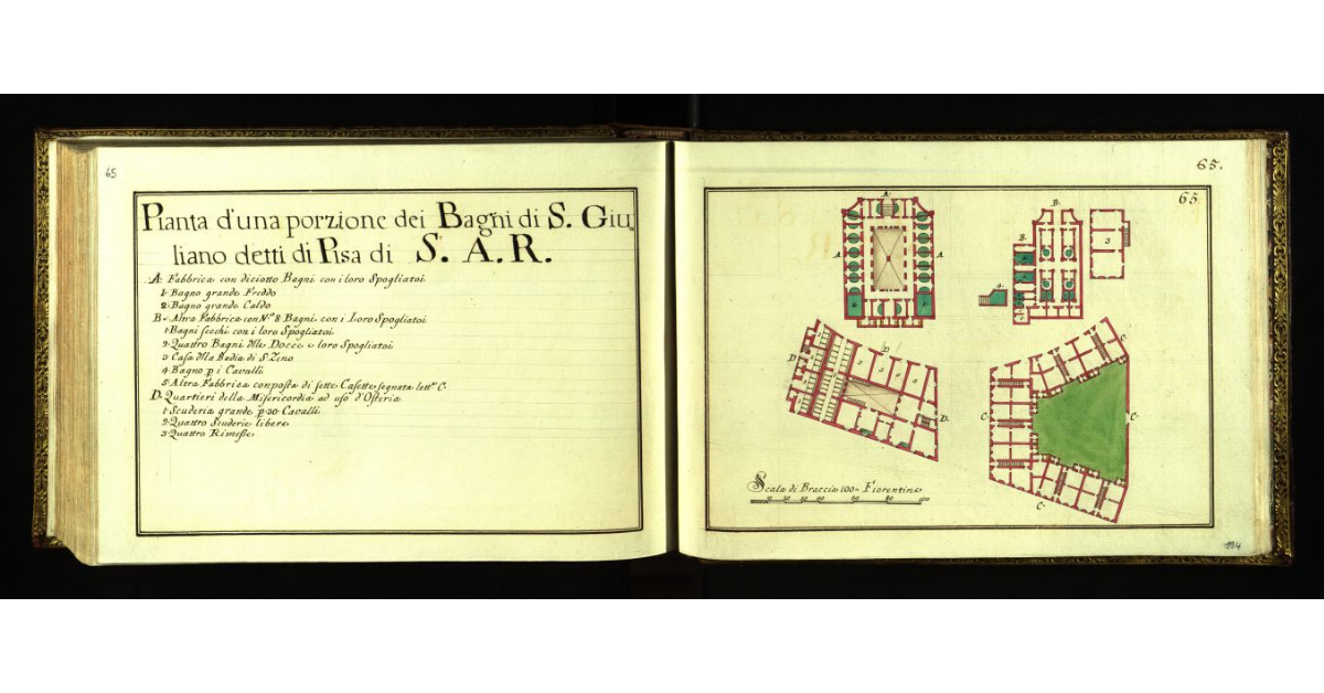 Pianta d'una porzione dei Bagni di S. Giuliano detti di Pisa di S.A.R. [a San Giuliano Terme]