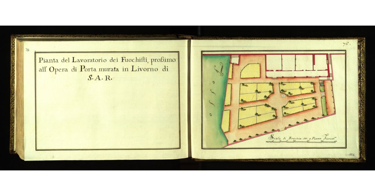 Pianta del lavoratorio dei fuochisti, prossimo all'Opera di Porta Murata in Livorno di S.A.R