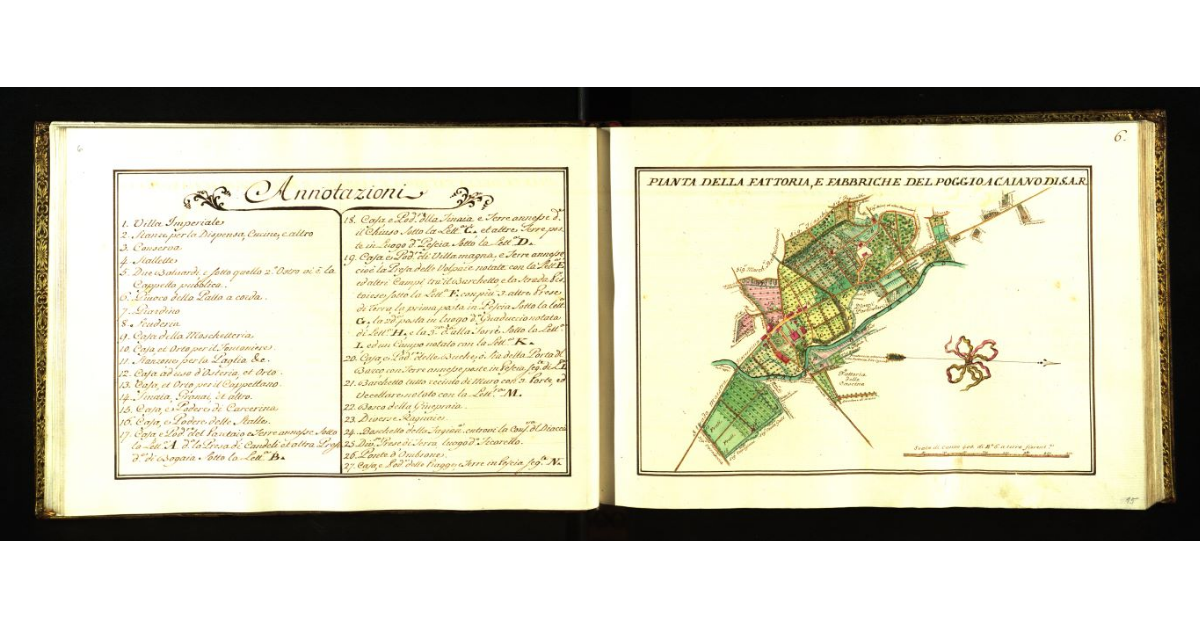 Pianta della fattoria e fabbriche di Poggio a Caiano di S.A.R