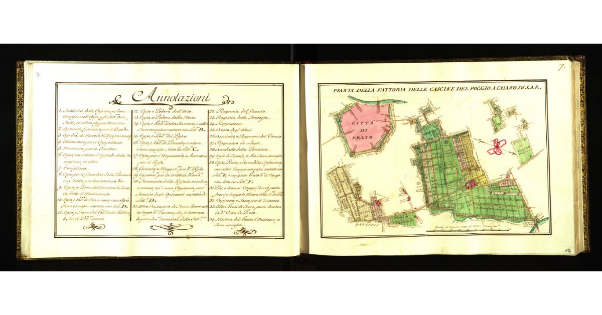 Pianta della fattoria delle Cascine di Poggio a Caiano di S.A.R