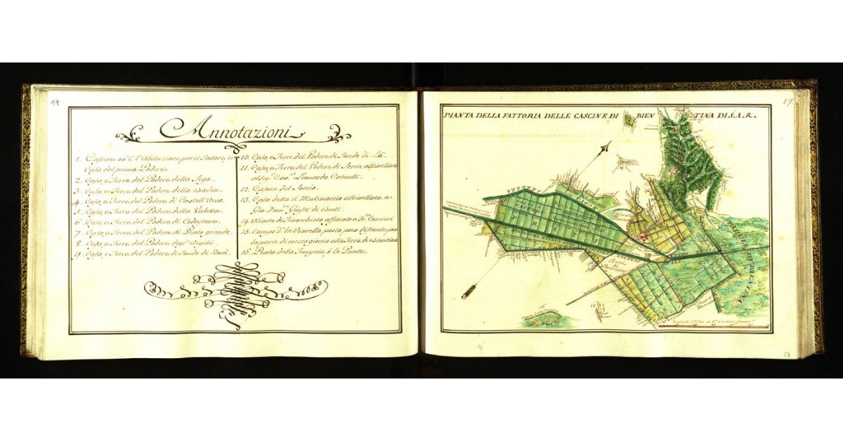 Pianta della fattoria delle Cascine di Bientina di S.A.R