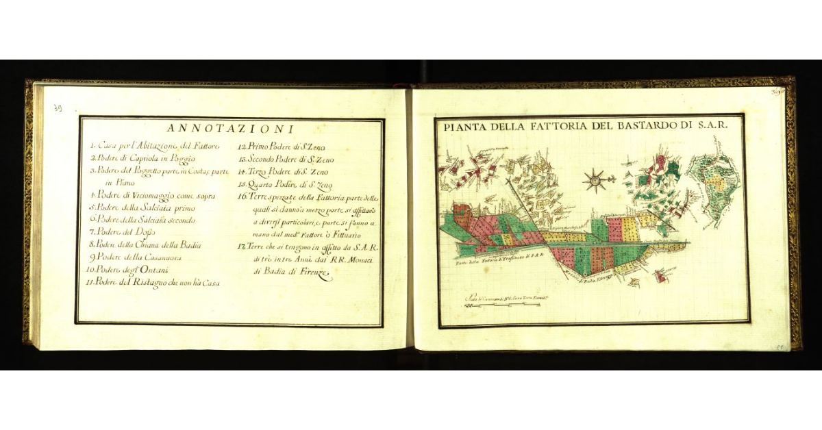 Pianta della fattoria del Bastardo [ad Arezzo in Val di Chiana] di S.A.R