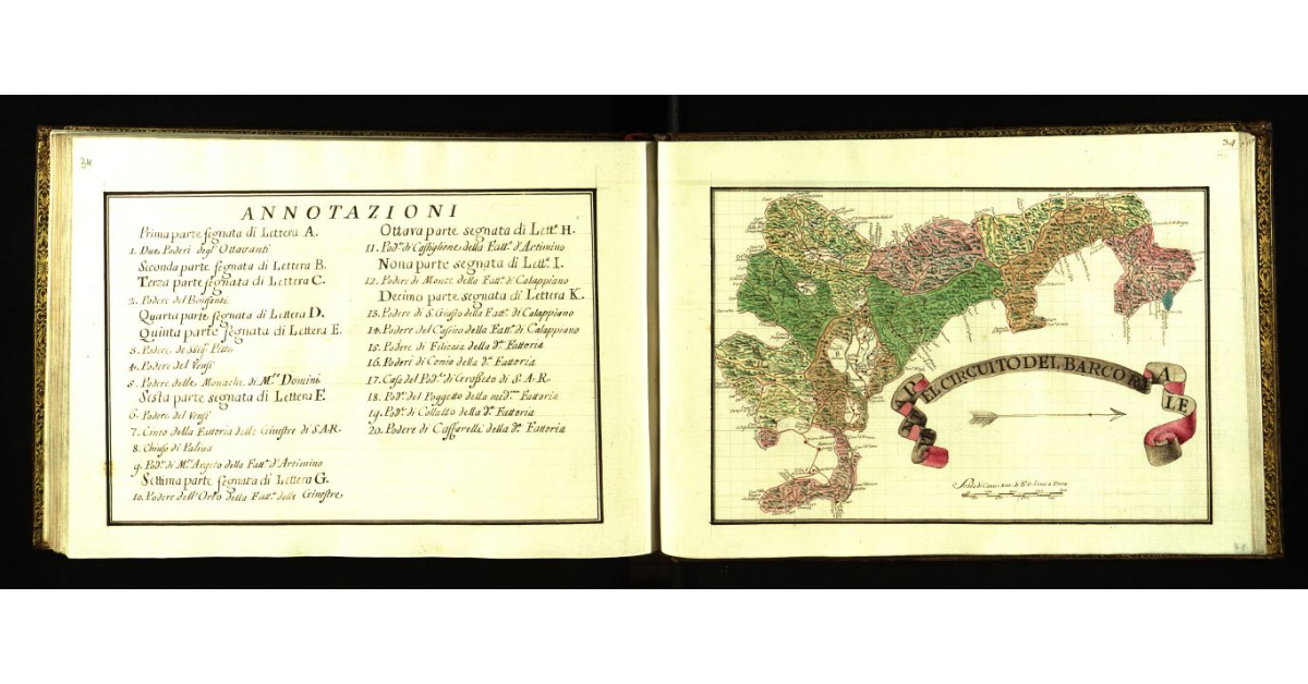 Pianta del circuito del Barco Reale [nel Montalbano] di S.A.R