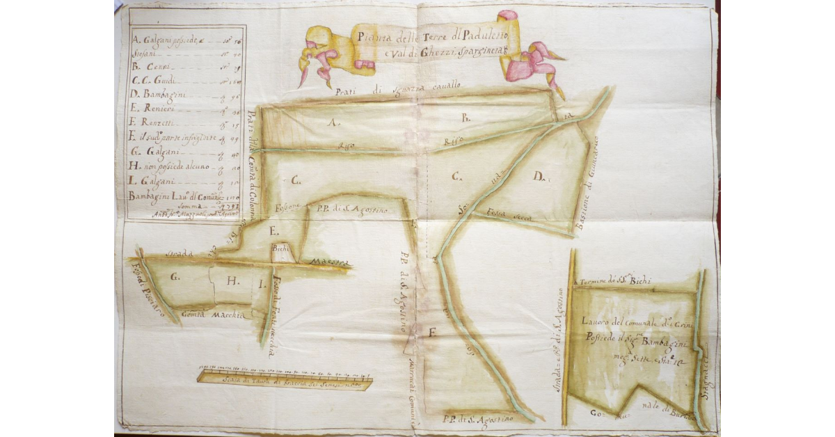 Pianta delle Terre del Paduletto e Val di Ghezzi, Spargineta