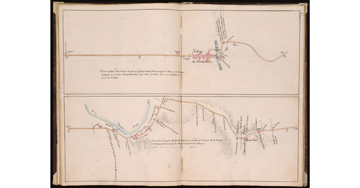 [Route de Livourne à Ancone par Pise, Florence, Arezzo etc. depuis Livourne passant par Pise jusqu'à la limite commune des Departements de la Mediterranée et de l'Arne au Pont d'Elsa - Tratto V]