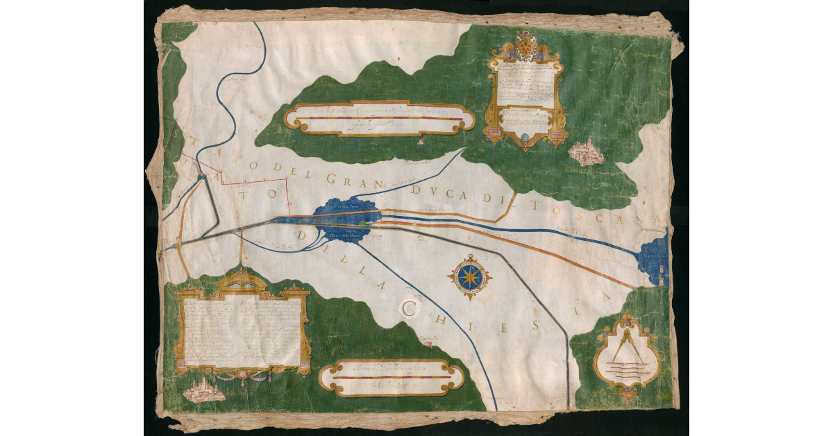 [Pianta del confine fra il Granducato di Toscana e lo Stato della Chiesa fra Chiusi e Città della Pieve]