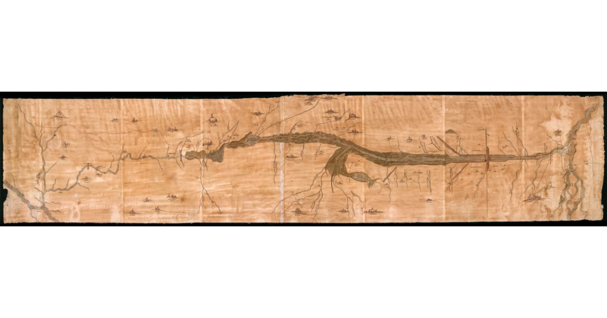 [Pianta dimostrativa del corso della Chiana con i terreni adiacenti]