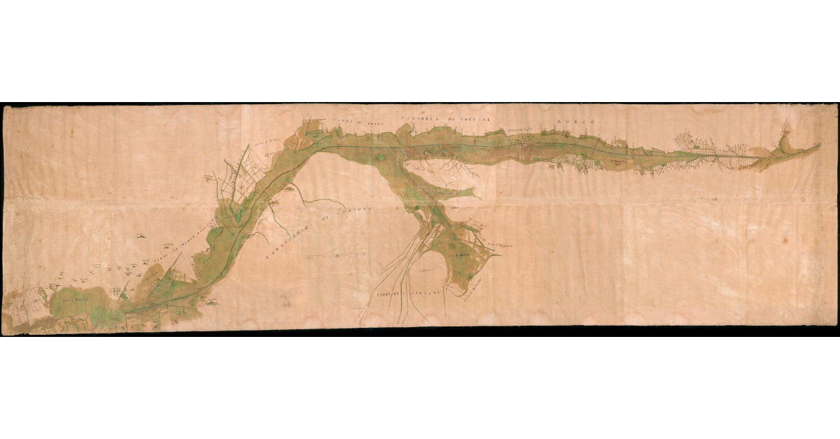 [Pianta del corso della Chiana dalla Pescaia dei Monaci al piano dei Paglieti]