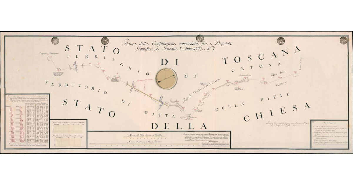Pianta della confinazione concordata fra i Deputati Pontifici e Toscani l'Anno 1777