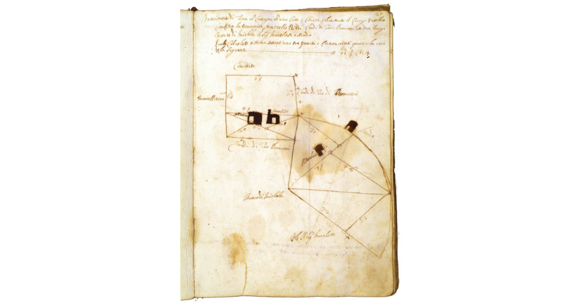 [Terreno con case, chiesa e castagni detto "Luogo Vecchio"]