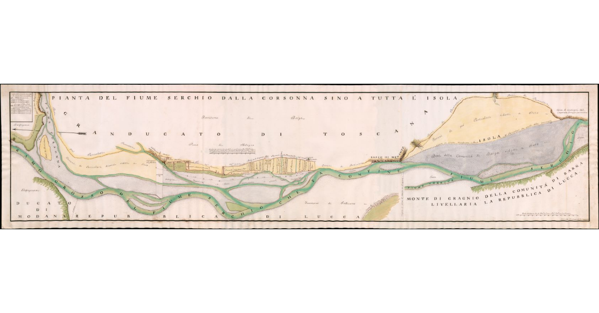 Pianta del fiume Serchio dalla Corsonna sino a tutta l’Isola