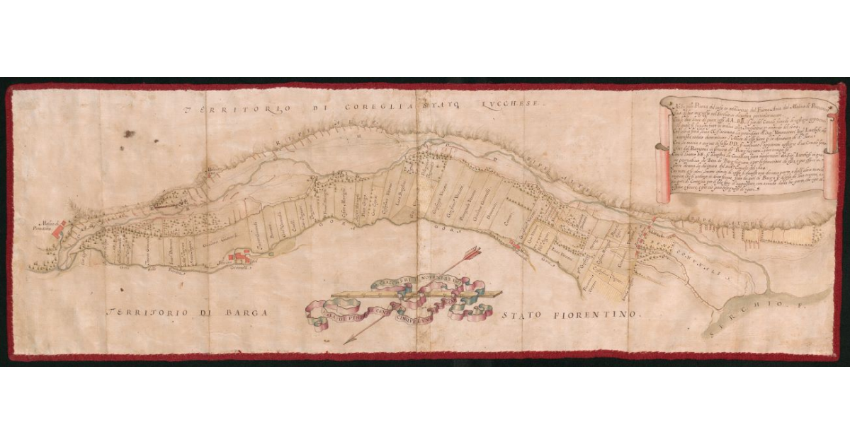 [Pianta del corso ed adiacenze del fiume Ania dal molino di Pennatino fino al suo ingresso nel Serchio]