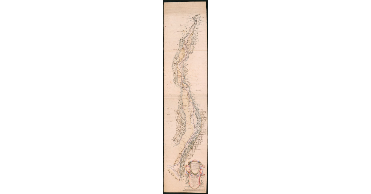 Pianta del corso del fiume Ania