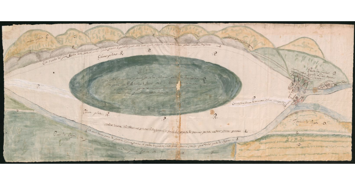 [Pianta della variazione del fiume Serchio al confine tra Barga e Gallicano]