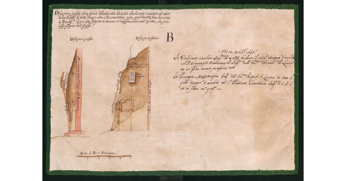 [Disegno della Grotta del Salto alla Cervia]