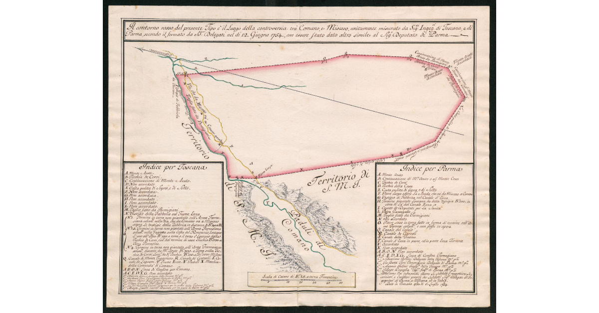 [Controversia di confine fra il territorio di Comano e Miscoso]