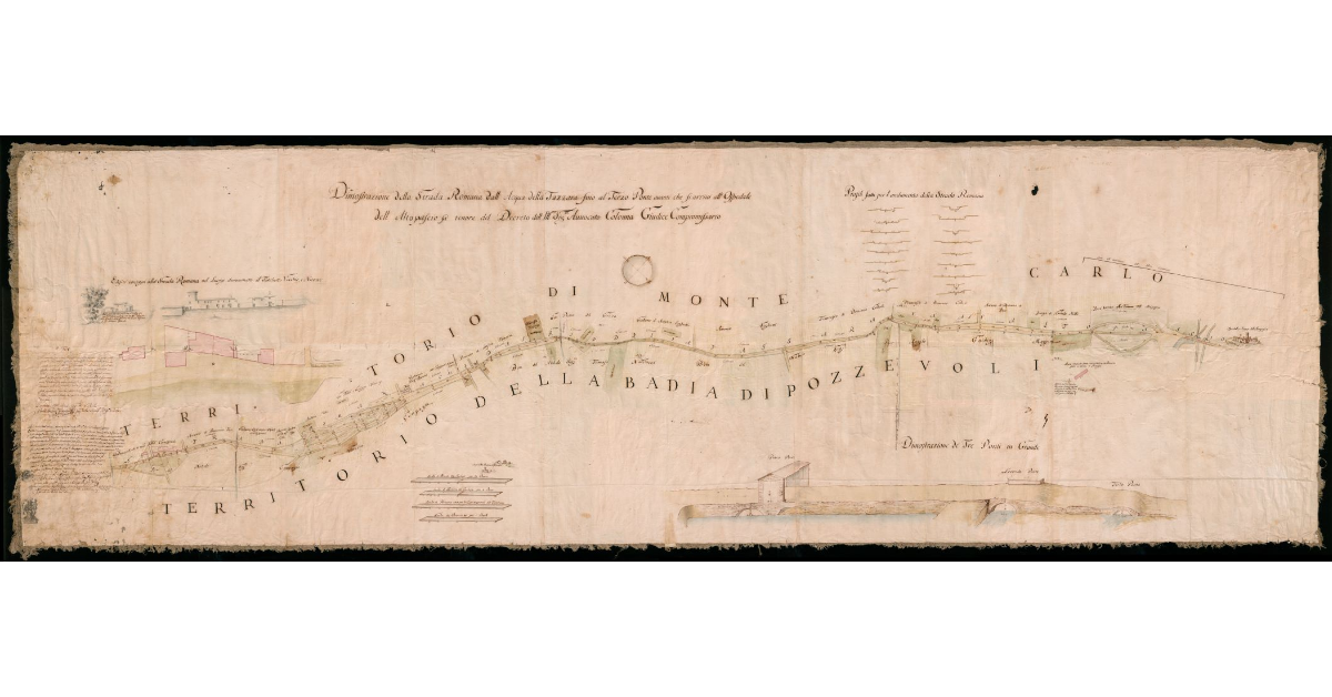 Dimostrazione della Strada Romana dall’Acqua della Tazzara fino al Terzo Ponte avanti che si arrivi all’Ospedale dell’Altopascio a tenore del Decreto dell’Ill.mo Sig.re Avvocato Colonna Giudice Compromissario