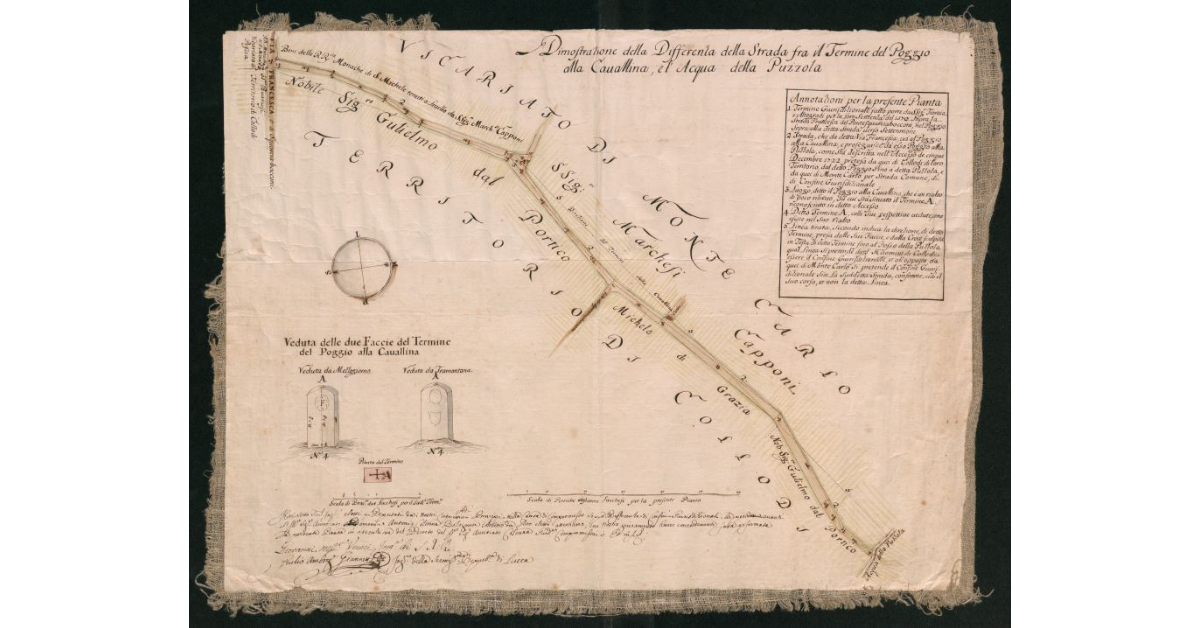 Dimostrazione della Differenza della Strada fra il Termine del Poggio alla Cavallina, a l'Acqua della Puzzola