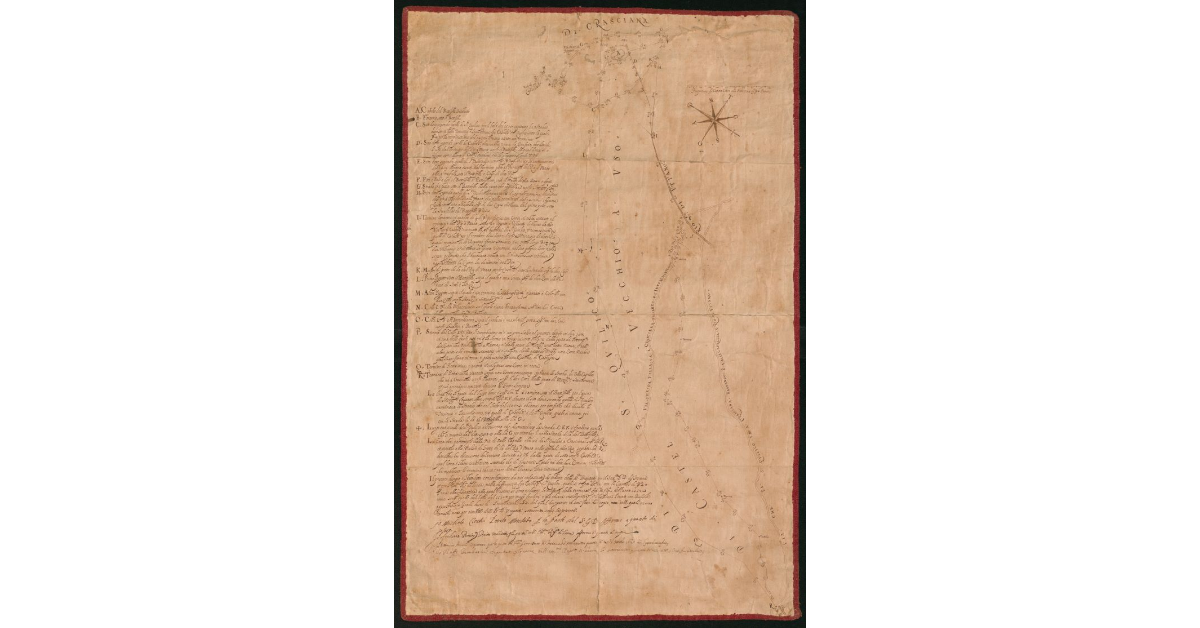 [Pianta del confine tra Castelvecchio e S. Quirico presso il Monte dell'Uso]